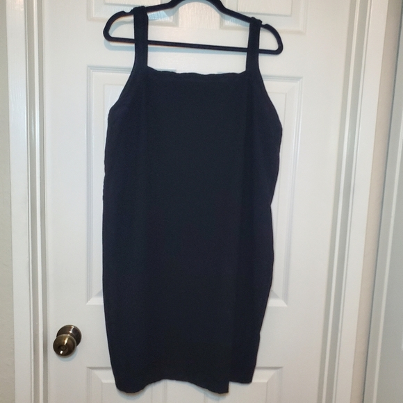 Eileen Fisher Stretch Crepe Dress Black Sz L - Picture 1 of 11